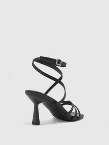 CUCCOO BIZCHIC Square Toe Black French Sexy Strap Women's Sandals Dating Commuter Versatile Summer - Black - View 9
