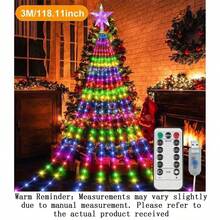 Christmas String Lights, Star Waterfall Style Christmas Decorative Lights (With 8 Lighting Modes And Remote Control Function), Suitable For Christmas Trees, Christmas Tree Gifts, Thanksgiving, Wedding Home Decorations, Autumn Decorations - White - View 15