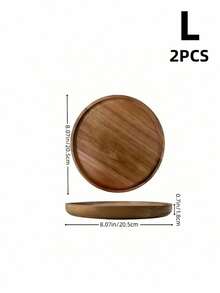 1/2PCS Solid Wood Round Serving Tray Multifunctional Breakfast Tray Bathroom Tray Cheese Board Kitchen Decor Rustic Service Platter Farmhouse Home Storage Organizer Gift - Yellow - View 12