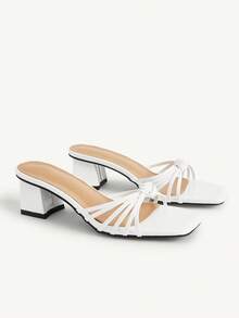 CUCCOO CHICEST Elegante, süße, schöne, lässige, barfuß, bequeme Damen High Heel Sandalen - Weiss - Übersicht 2