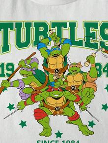 TEENAGE MUTANT NINJA TURTLES | SHEIN 青少年男孩圓領短袖休閒百搭T恤 MUTANT TURTLES - 白色 - 查看 4