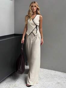 BiaLiraa Women Two Pieces Outfits For Daily Wear Summer Casual - Apricot - View 6