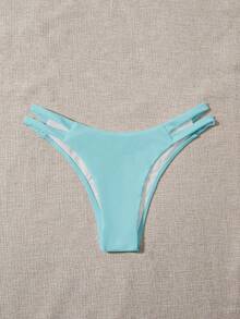 Swim Basics Women's Solid Color Sexy Bikini Bottom - Mint Blue - View 4