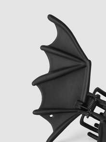 MortiRose 1pc Gothic Punk Matte Black Bat Wing Hair Clip - Elegant Metal Ponytail Claw Clip For Women,  For Halloween And Christmas Parties, Hair Accessories - Black - View 8