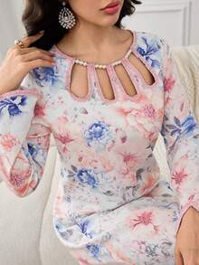 Yasmyna Women's Turkish Long Shirt & Arabic Traditional Long Shirt - Multicolor - View 3