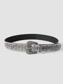 MortiRose Medieval Vintage Leather Belt, Viking Retro Embossed Rivet Waist Belt, Nostalgic Floral Punk Rivet Versatile Belt, Suitable For Various Occasions - Multicolor - View 2