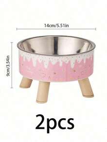 1pc/2pcs Stainless Steel Elevated Pet Bowls With Sturdy Stand, Anti-Slip & Anti-Spill, Large Capacity For Cat And Dog Food And Water - multicolor - View 30