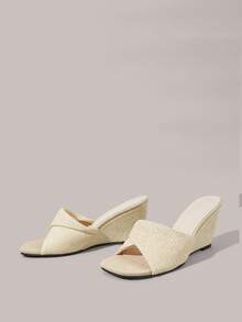 Styleloop Women's Wedge Heel Platform Sandals, Bohemian, Beach Vacation, Western Wind, Summer Wear, Travel Essentials - Apricot - View 2