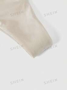 SHEIN MOD 女士亮片装饰挂脖系带泳装套装，夏季杏色比基尼，适合海滩度假，两件套，复古风，西部风女装，性感比基尼 - 杏色 - 查看 8