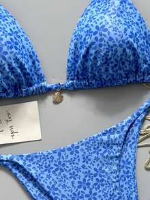 Swim Mod Đồ bơi bikini 2 mảnh thời trang hot girl mùa Xuân/Hè 2026, thiết kế ấn tượng, gợi cảm và tôn dáng, kèm mặt dây chuyền vỏ sò, đồ bơi đi biển nghỉ dưỡng - Nhiều màu - Xem 4