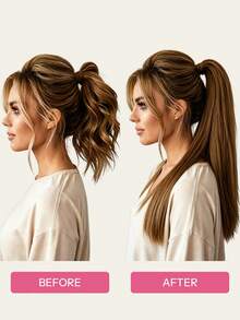 Pony Tails Real Hair Extension Straight Ponytail Extension Human Hair Chestnut Brown Hair Extensions Invisible Wrap Around Ponytail Human Hair For Women Daily Work - S6 - View 4
