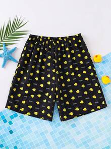 Teen Boy Casual Simple Cartoon Game Console Pattern Loose Swimwear Suitable For Summer - Multicolor - View 2