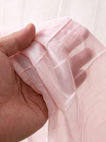 SHEIN 女童白色領口落肩七分袖襯衫 學院風 百搭 校園休閒 春夏款 - 粉色 - 查看 6