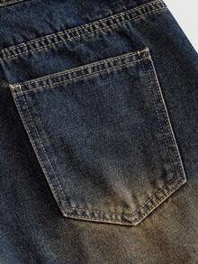 ROMWE MEN Men's Casual Versatile Denim Shorts With Pockets - Blue - View 5