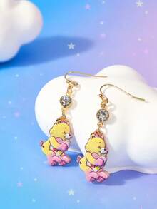 SHEIN X Care Bears New Creative Cartoon Multi-Color Cute Bear Pattern Printed Stud Earrings, IP Joint Design, Cute Personalized, Simple And Generous, Can Also Be Used As Accessories, Suitable For Various Parties, Concerts, Festivals, Exquisite Gifts - Multicolor - View 2
