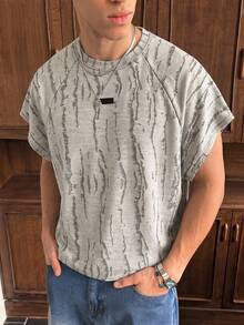 SWAVVY Men's Summer Casual Loose Plain Grey Sleeveless Round Neck Tank Top Standard Size - Grey - View 1