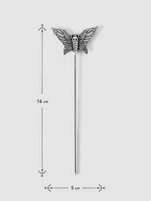 MortiRose 1 Pasador de pelo personalizado estilo gótico con mariposa y calavera para uso diario y fiestas para mujer - Plata antigua - Ver 7
