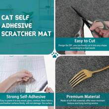 Alfombra rascadora para gatos autoadhesiva recortable, alfombra para poste rascador de gato, protector resistente a arañazos para sofá y muebles - Marrón - Ver 7