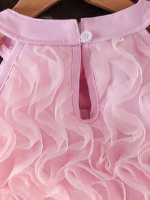 SHEIN 度假季 4-7 歲女童 2 件組 吊脖短褲套裝 扶桑花海灘夏季時尚款 - 粉色 - 查看 7