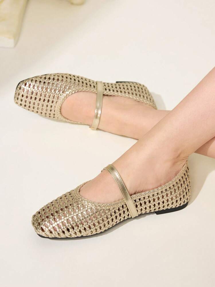 CUCCOO CHICEST Women Shoes Spring And Summer Weaving Hollow Design Buckle Strap Square Toe Flat Bottom, Holiday Style Weaving Fabric Multi-Colored Women's High Heel Sandals Wear Outside Home Commuting Shopping Dating Beach Festival Gifts