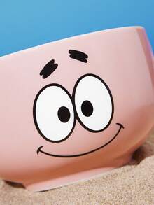 SpongeBob SquarePants | SHEIN 1個 4.7英吋/12公分碗口卡通圖案印花穀物碗，耐冷耐熱，可用於微波爐和洗碗機，適合盛裝米飯、穀物、優格等，海綿寶寶、派大星、章魚哥、螃蟹老闆 - 粉色 - 查看 4