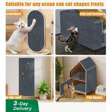 Alfombra rascadora para gatos autoadhesiva recortable, alfombra para poste rascador de gato, protector resistente a arañazos para sofá y muebles - Marrón - Ver 8