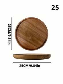 1/2PCS Solid Wood Round Serving Tray Multifunctional Breakfast Tray Bathroom Tray Cheese Board Kitchen Decor Rustic Service Platter Farmhouse Home Storage Organizer Gift - Yellow - View 15