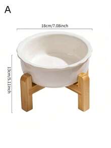 1PC Elevated Ceramic Dog Cat Bowls Bamboo Stand Heavy Base Non Slip Ergonomic Feeding Anti Spill Raised Pet Water Bowl For Large Medium Small Pets Functional Tableware Trending Search - one size fits all - View 15
