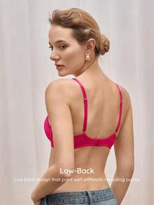 Bralution Women's Minimalist Solid Color Adjustable Strap Bra With Underwire - Violet Purple - View 3