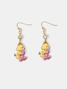 SHEIN X Care Bears New Creative Cartoon Multi-Color Cute Bear Pattern Printed Stud Earrings, IP Joint Design, Cute Personalized, Simple And Generous, Can Also Be Used As Accessories, Suitable For Various Parties, Concerts, Festivals, Exquisite Gifts - Multicolor - View 4