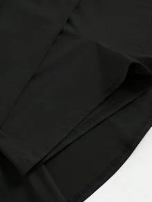 SHEIN Girlism 青少年女孩青少年女孩針織黑色修身蝴蝶結休閒優雅洋裝 - 黑色 - 查看 9