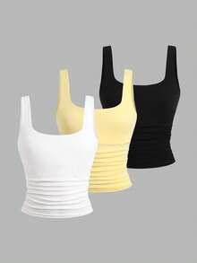 Tween Girl Tank Tops 3pcs, Buy 1 Get 2 Free, Surprise Box [Random 7 Sets, Send 3 Set] - Multicolor - View 8