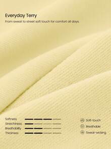GLOWMODE Everyday Terry GlowOff Soft Breathable Sweat-Wicking Oversized Loose Fit Off-Shoulder Pullover Sweatshirt Daily Casual Wear - French Vanilla - View 5