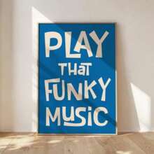 Play Music, Oil Painting, Retro Bar, Shopping Cart, Poster Layout, 70s Music Poster, Wall Painting, Frameless - "Play music" - View 12