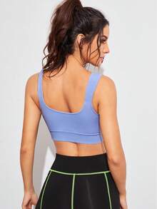 Easithlete Easithlete Women's Solid Color Daily Fitness Sports Bra - Blue - View 2