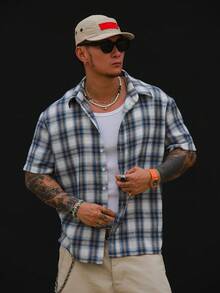 DAZY 男士短袖格紋多色寬鬆版型夏季襯衫 - 彩色 - 查看 6