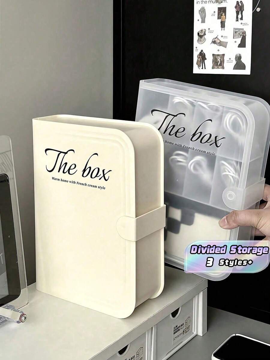 Desktop Cable Organizer Box, Multifunctional Power Cord Storage Box With Lid, Jewelry Storage Box, Book-Shaped Storage Box, Ring And Necklace Storage Box, Household And Office Cosmetic Storage, Bathroom Items, Desktop Supplies, Home Organization