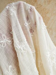 Soleia V-Neck Bell Sleeve Tie Ruffle Hem Blouse - White - View 8