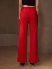 MOTF Classy PRESS CREASE SLANT POCKET SUIT PANTS - Red - View 3