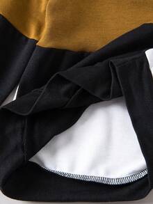SHEIN Sudadera y pantalón deportivo para joven con gráfico de letras y bloques de color - Multicolor - Ver 7