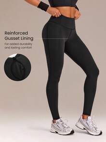 GLOWMODE 28" Powersculpt™ StudioShape 提臀緊身褲，網格拼接抽繩防捲腰，高強度訓練健身運動服 - 黑色 - 查看 5