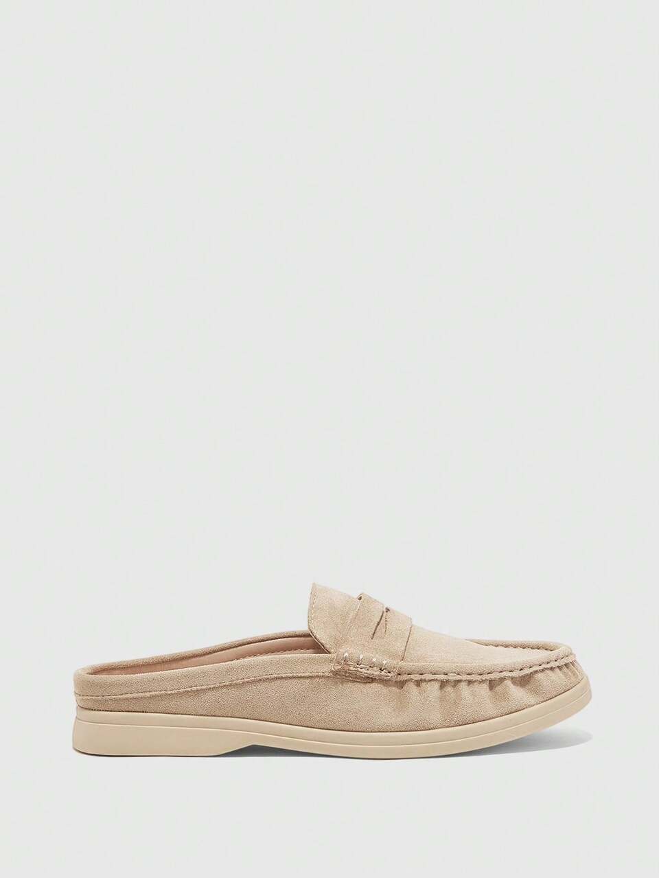 CUCCOO BIZCHIC Women's Fashion Apricot Suede Soft-Soled Comfortable Flat-Soled Muller Shoes, Outdoor Versatile Commuting, Light And Comfortable Loafers Women's Shoes