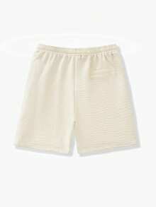 VENTUSAIL Men's Drawstring Textured Fabric Casual Shorts, Apricot Color, Versatile For Summer, Holiday - Apricot - View 2