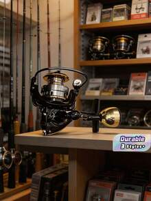 Reel Pancing Putar Okuma Offshore, Reel Putar 13+1bb dengan Engkol Logam dan Spool Dangkal, Cocok untuk Berbagai Perairan - Hitam - View 1