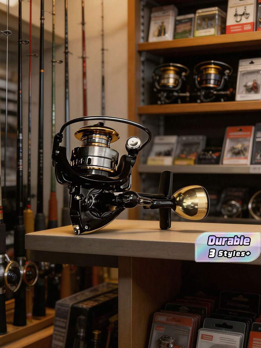 Reel Pancing Putar Okuma Offshore, Reel Putar 13+1bb dengan Engkol Logam dan Spool Dangkal, Cocok untuk Berbagai Perairan - Hitam - View 1