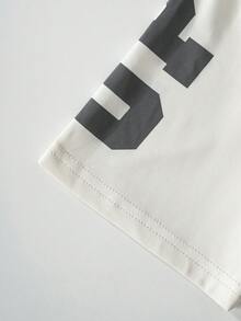 SHEIN Casuvi Kids 青少年男孩字母印花T恤與長褲兩件套 - 灰色 - 查看 5