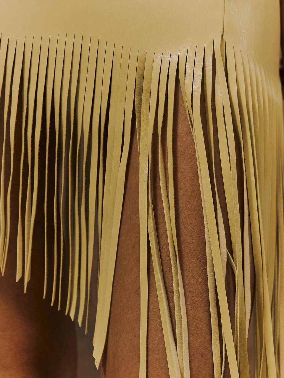 Faux Leather Thick Waistband Seam Detailed Asymmetric Fringed Hem Mini Skirt Summer Spring Holiday Vacation Beach Ibiza Evening Sexy Going Out Muse