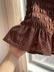 Comfortcana Áo hai dây tank top nữ size lớn phong cách Boho mùa hè, co giãn xếp ly - màu nâu - Xem 5