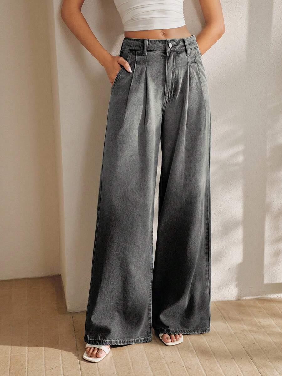 Anewsta Fashion Women's New Back-To-School Style Casual Streetwear Dark Grey Jenas Long Pants Graduation Summer Everyday Night Out - Black - View 1