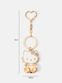 HELLO KITTY AND FRIENDS | SHEIN 1 Buah Gantungan Kunci Kucing Lucu Kartun Kreatif Baru, Desain Gabungan IP, Lucu dan Personal, Sederhana dan Elegan, Dapat Juga Digunakan Sebagai Aksesori Tas, Cocok untuk Berbagai Pesta, Konser, Festival, Hadiah Istimewa - Emas - View 6